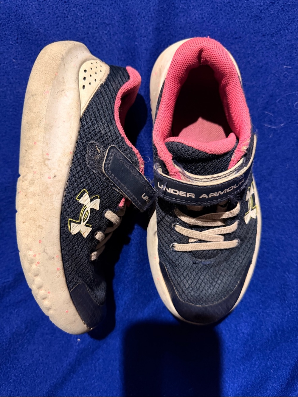 Under Armour Kids Navy and Pink Athletic Sneakers